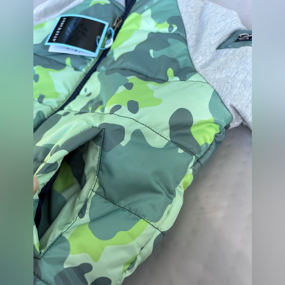 NWT Andy & Evan Kids Cotton Jersey Quilted Camo Puff Jacket - Picture 5 of 8